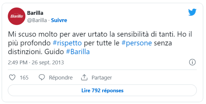 tweet barilla